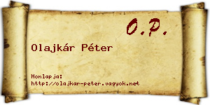 Olajkár Péter névjegykártya
