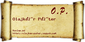 Olajkár Péter névjegykártya